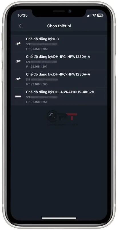 Kết quả quét thiết bị