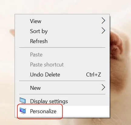 Cách lấy my computer ra desktop win 10 thông qua menu Personalize