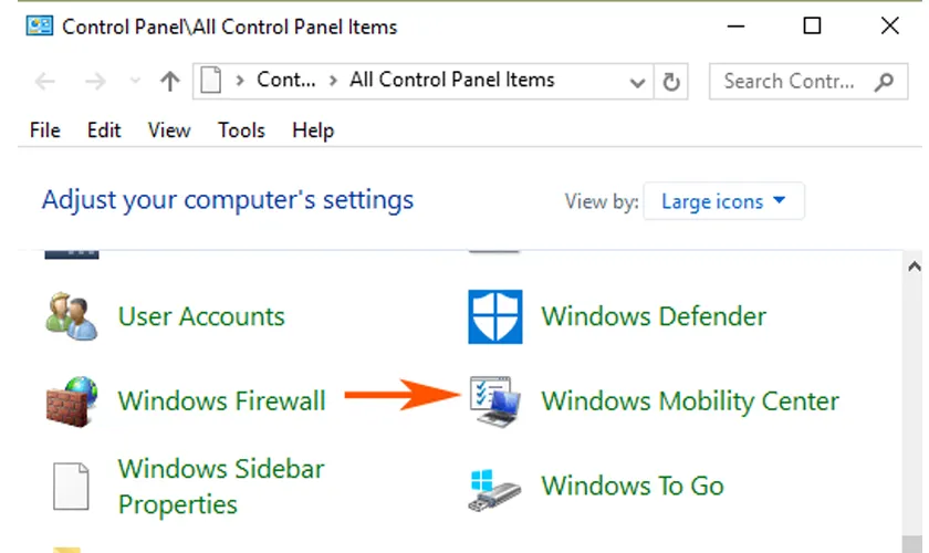 Cài đặt đèn bàn phím qua Mobility Center