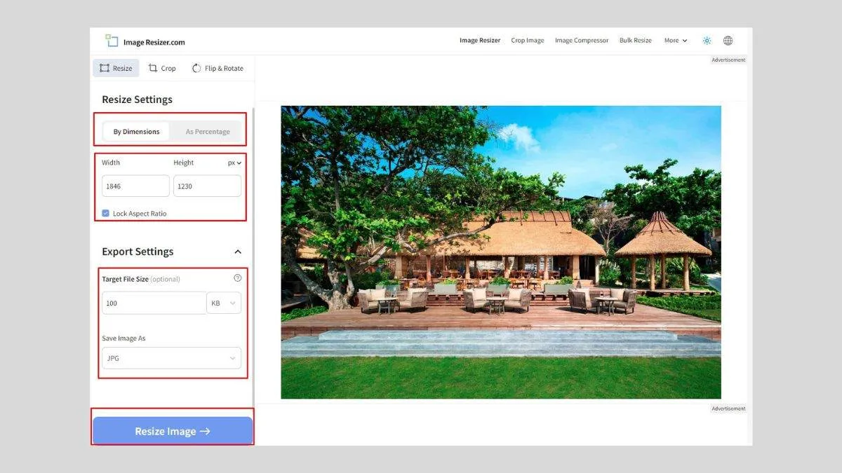 Cách Resize ảnh hàng loạt bằng web Images Resizer bước 3
