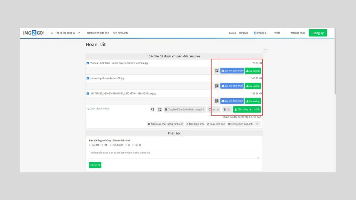 Cách Resize ảnh hàng loạt bằng web Img2gobước 4
