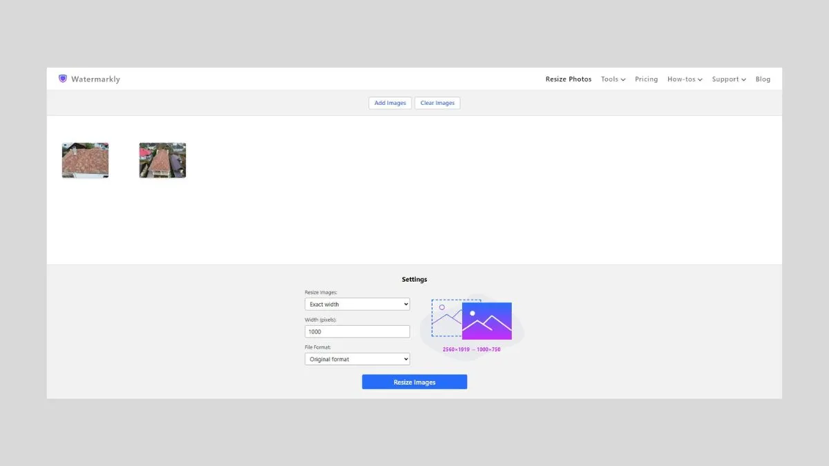 Cách Resize ảnh hàng loạt bằng web watermarkly bước 3