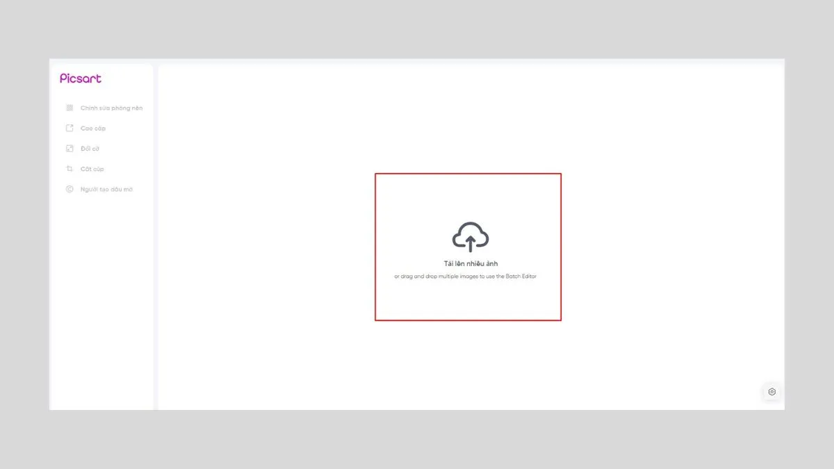 Cách Resize ảnh hàng loạt bằng web Picsart bước 1