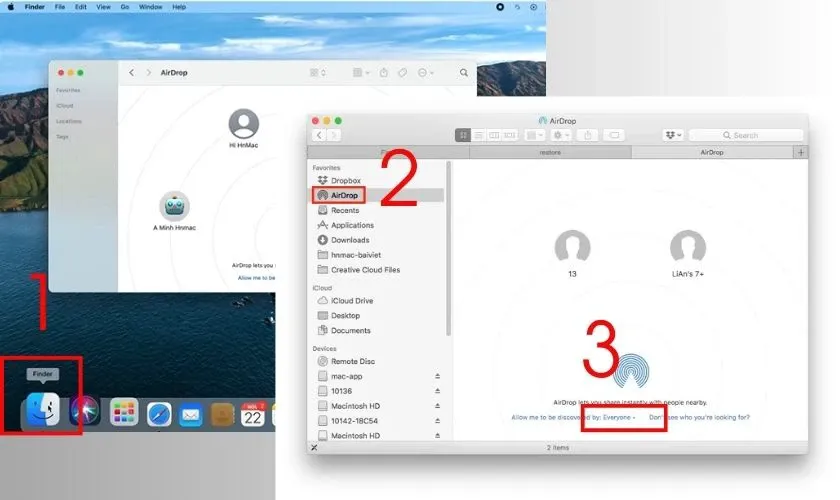 Cách chia sẻ dữ liệu giữa 2 máy tính MacBook