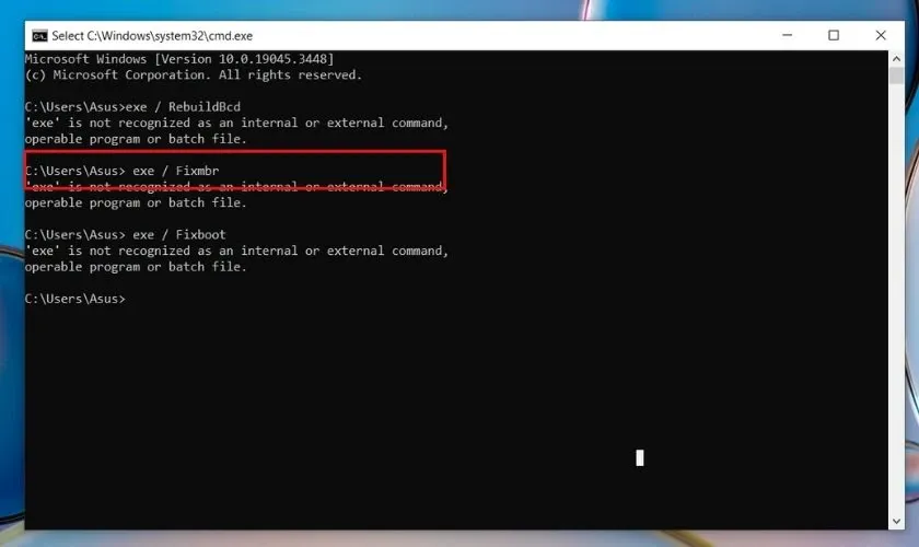 Cách sửa lỗi Preparing Automatic Repair bằng Command Prompt