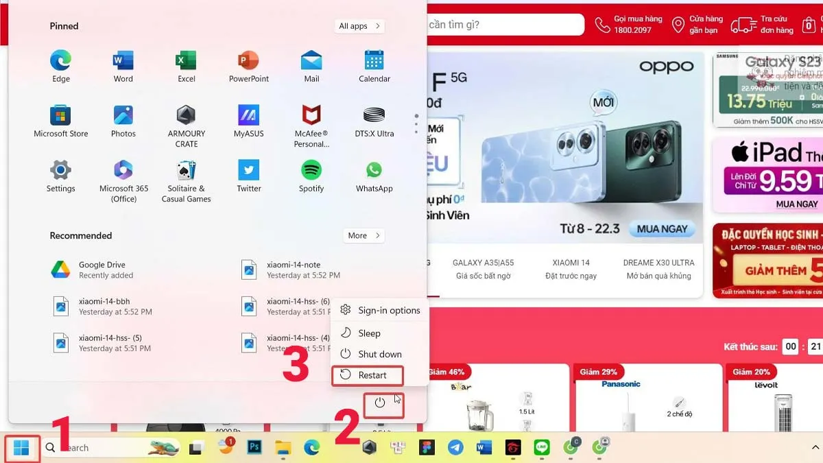 Khởi động lại máy tính để tăng tốc độ
