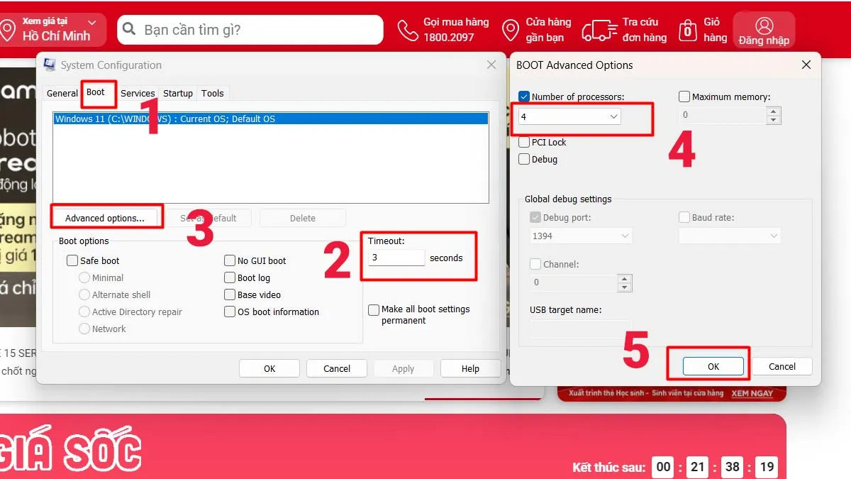 Cấu hình tối ưu thời gian khởi động