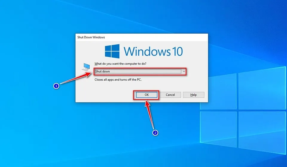 Sử dụng tổ hợp phím Alt + F4 trên bàn phím Dell