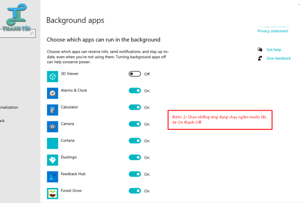 Tắt ứng dụng chạy ngầm trên Windows xử lý tình trạng máy tính bị chậm - Bước 2