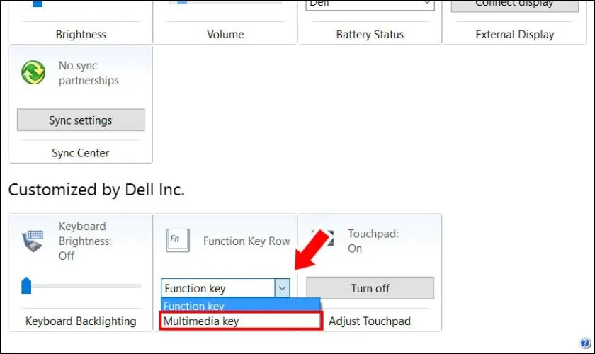 Bật phím Fn qua Mobility Center