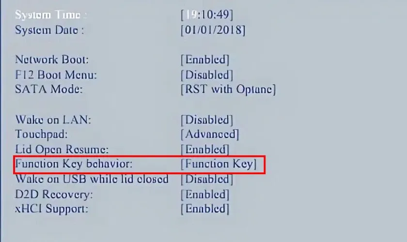 Thiết lập Function Key trên Acer