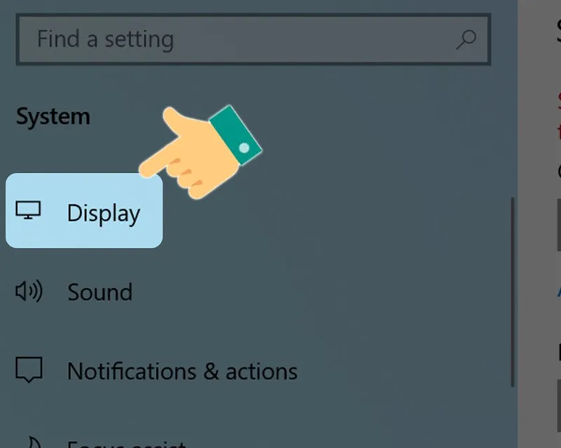 Mở cài đặt Display trên Windows 10