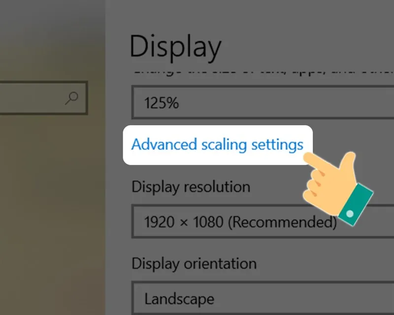 Truy cập Advanced scaling settings