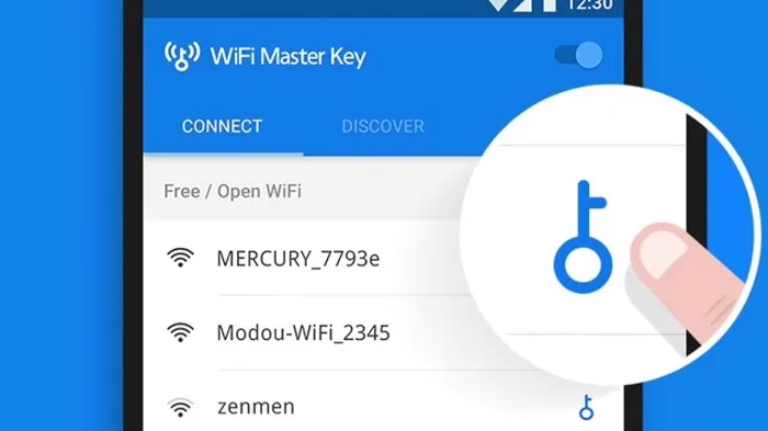Giao diện ứng dụng WiFi Master Key
