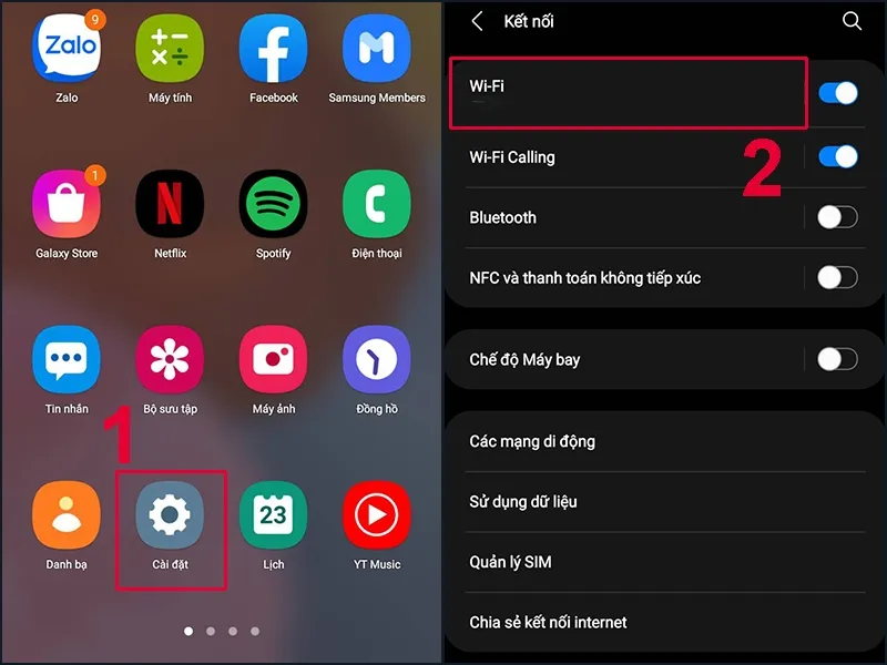 Quét mã QR để kết nối WiFi
