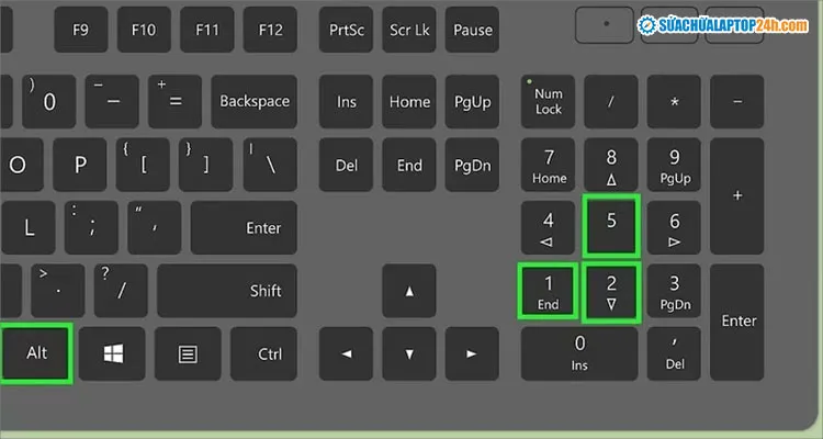 Nhập mã Alt Code 251