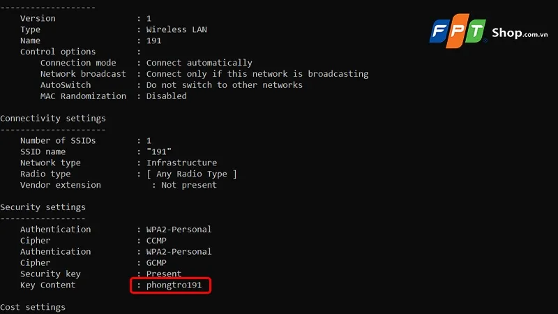 Xem mật khẩu WiFi bằng Command Prompt