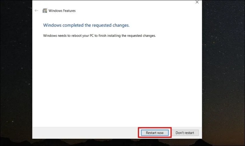 Khởi động lại máy