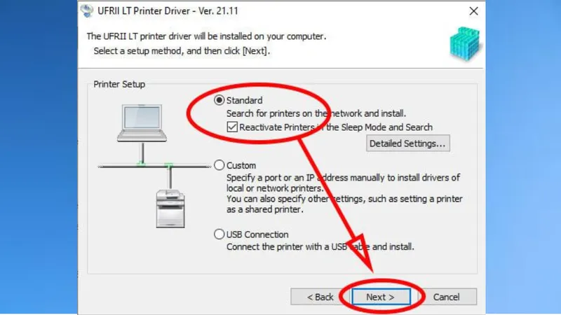 Chọn Standard rồi nhấn Next