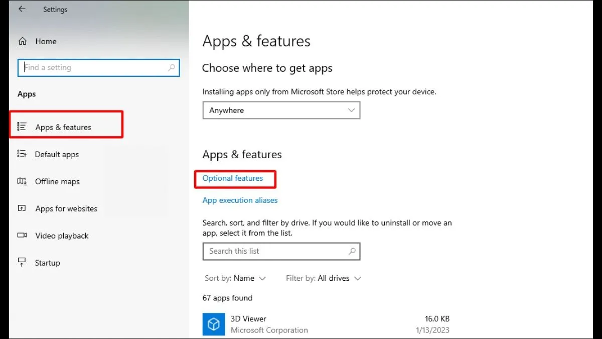 Cài đặt Wireless Display trong Optional features của Windows