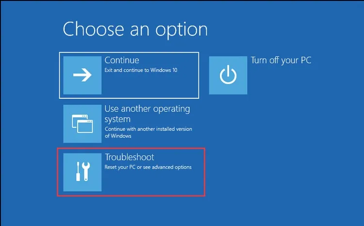 Tùy chọn Repair your computer trên màn hình setup
