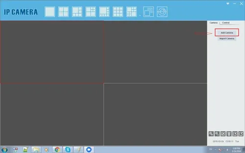 Giao diện tìm kiếm camera tự động trong mạng LAN