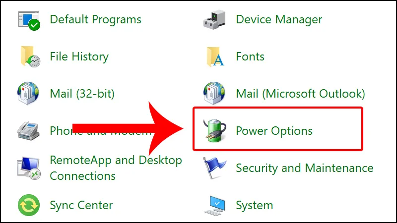 Điều chỉnh thời gian sáng màn hình thông qua Power Options