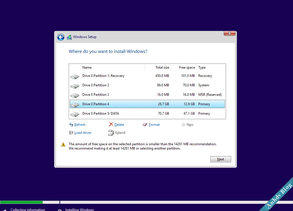 Quản lý phân vùng Windows