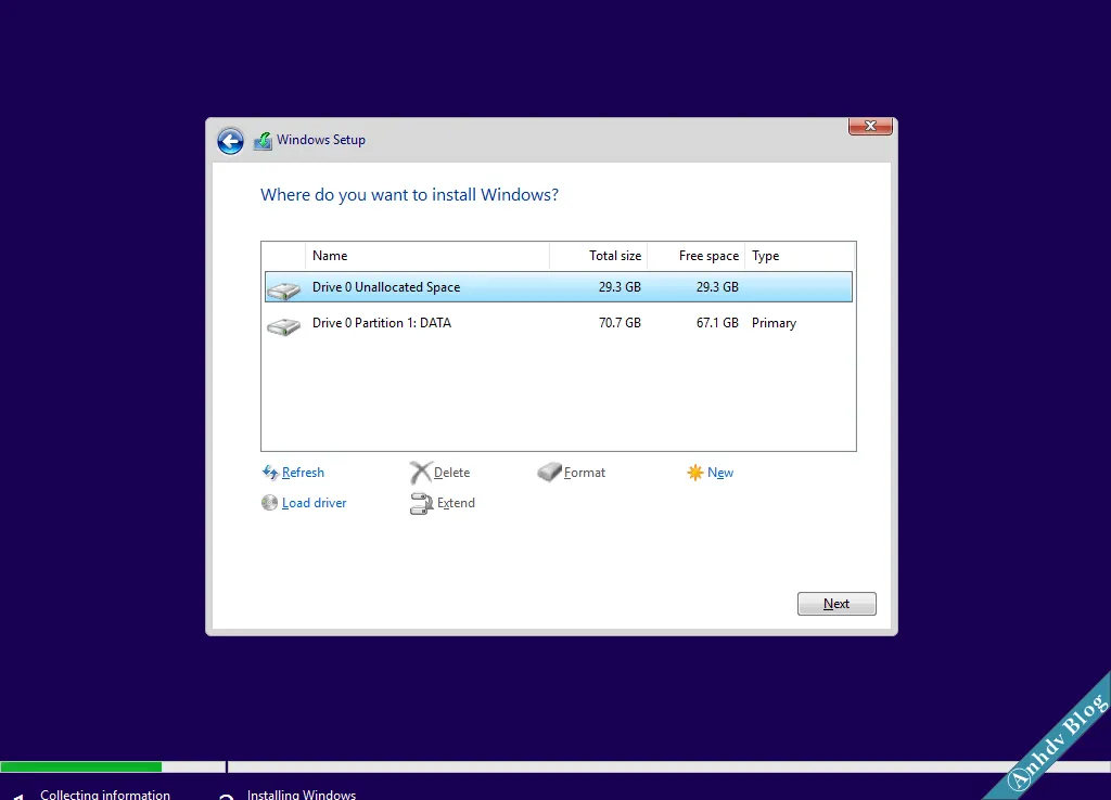 Xóa phân vùng Windows cũ