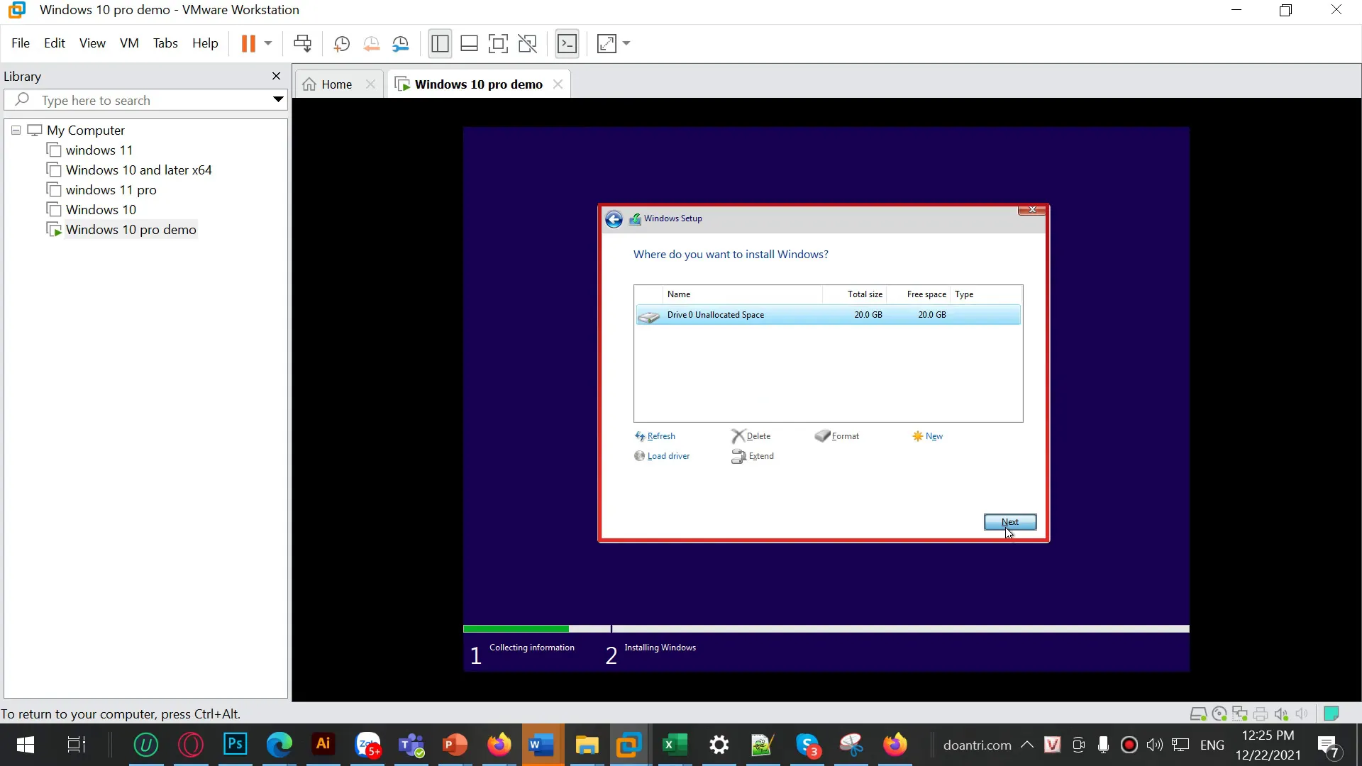 cai win 10 tren vmware 1