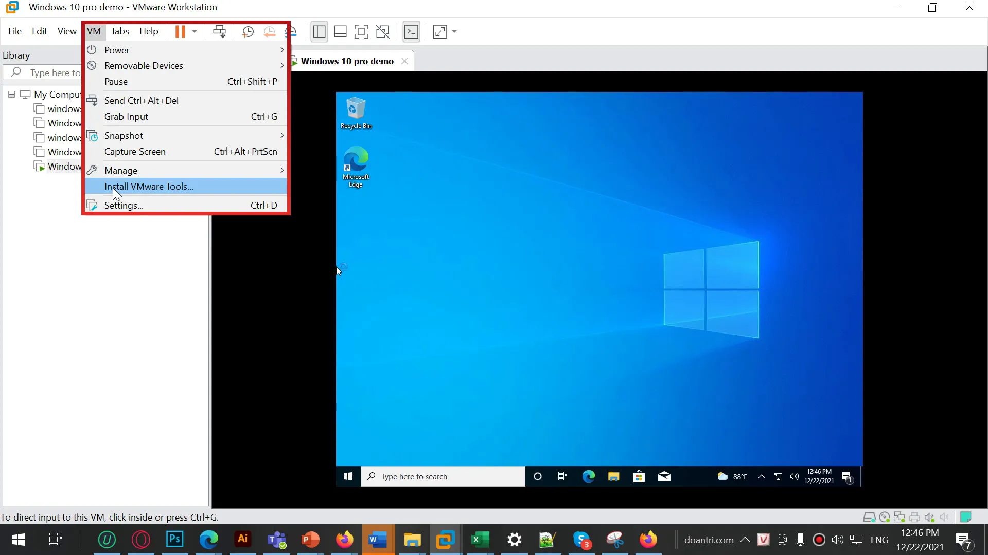 cai win 10 tren vmware 2 1