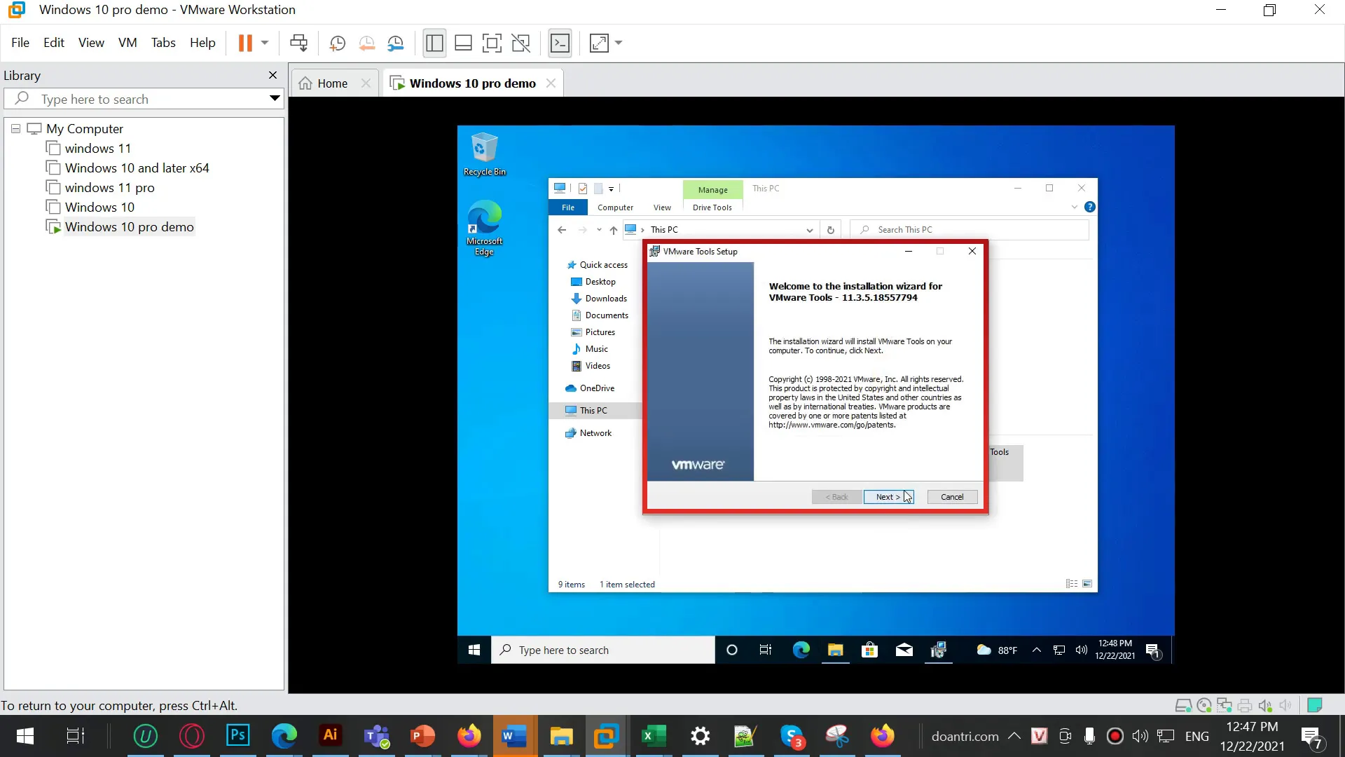 cai win 10 tren vmware 5