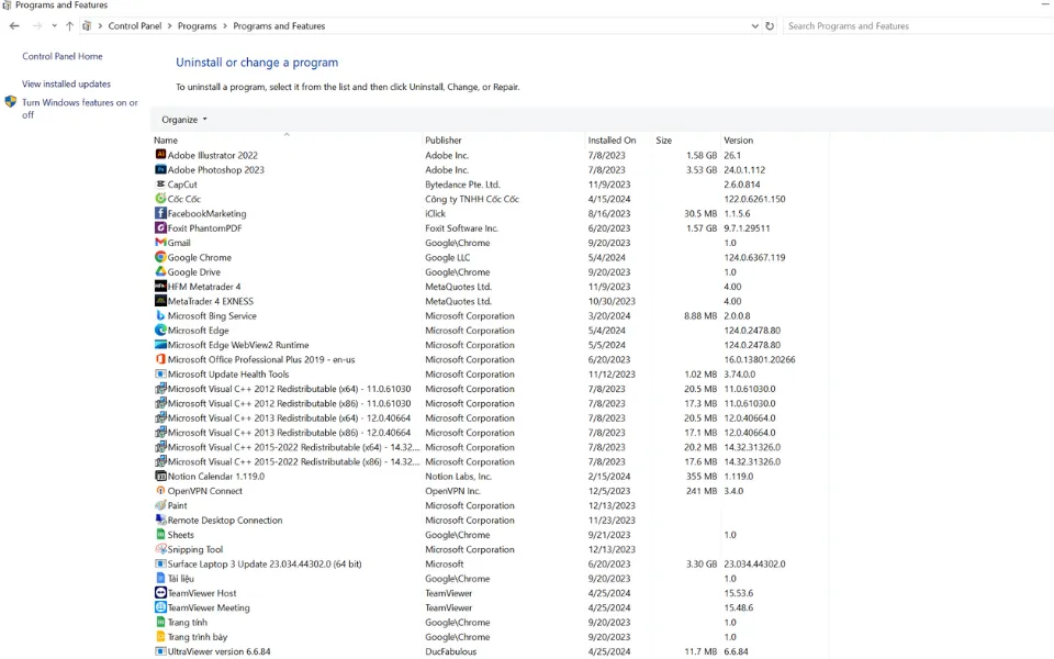 Lưu lại các phần mềm trước khi cài Win