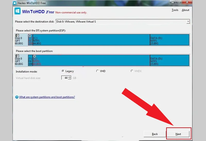 Xác nhận ổ đĩa sẽ được cài đặt lại