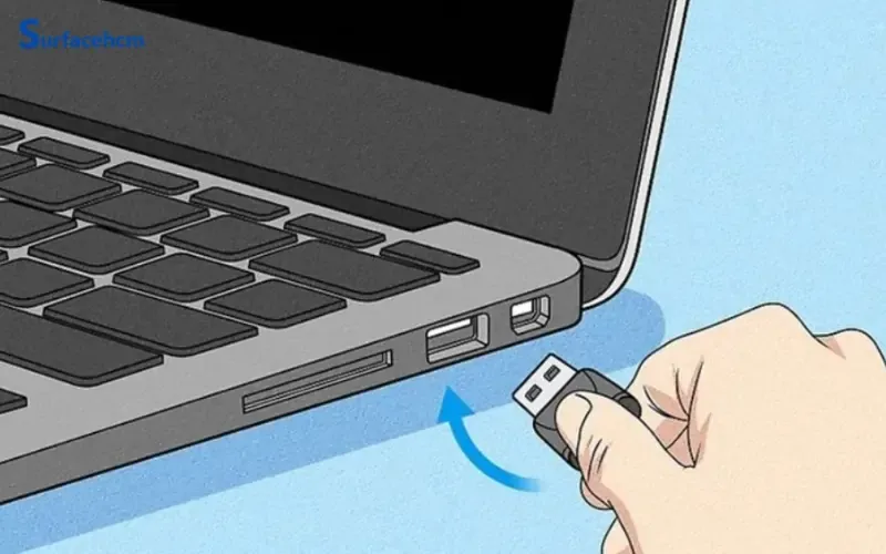 Cắm đầu USB của bàn phím vào cổng laptop