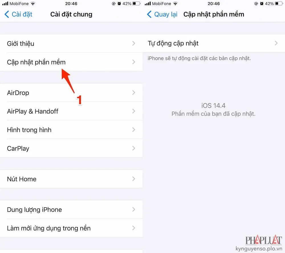Cập nhật iOS lên phiên bản mới nhất