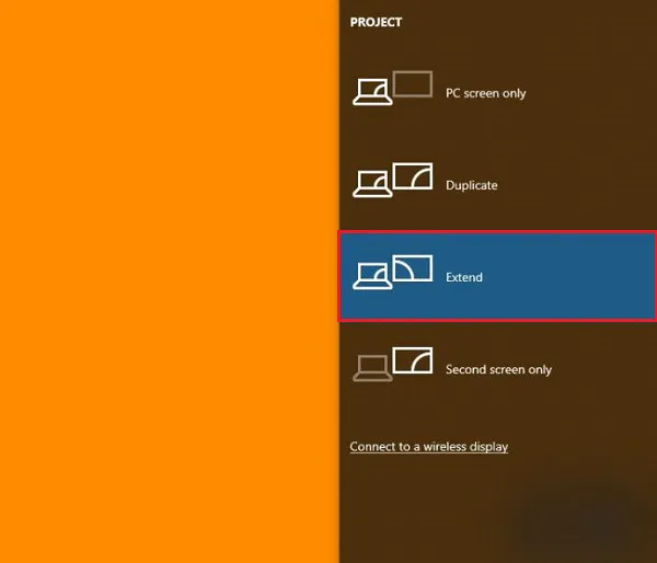 Sử dụng phím tắt Windows + P để chuyển đổi nhanh
