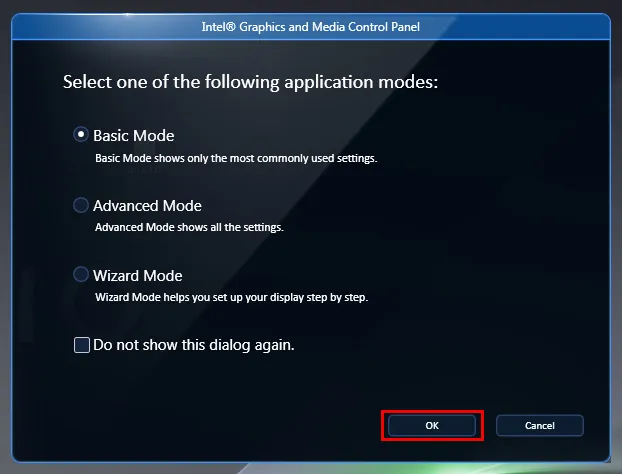 Xác nhận truy cập trình điều khiển đồ họa Intel