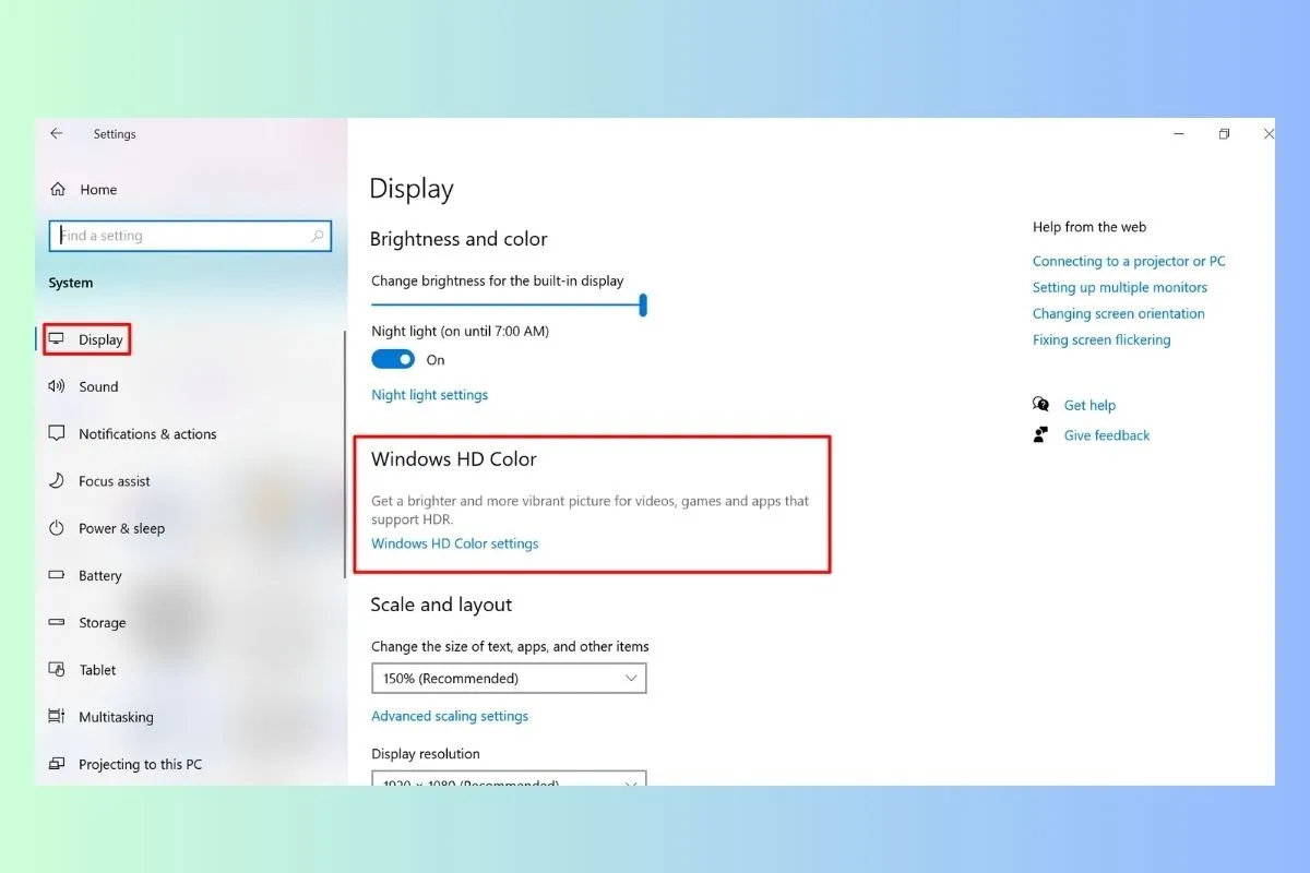 Chọn mục Màu sắc trong Settings