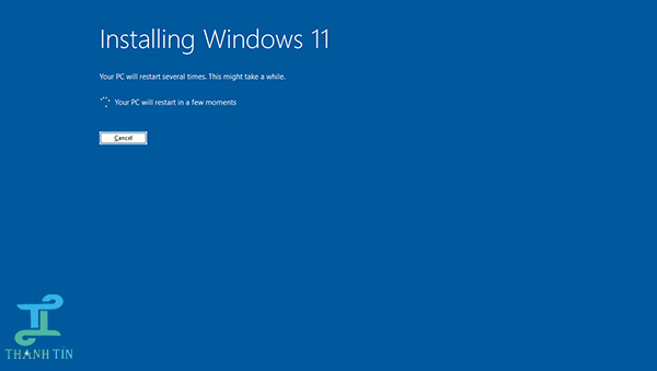 Chờ quá trình cài Win Quận 8 cho máy hoàn thành