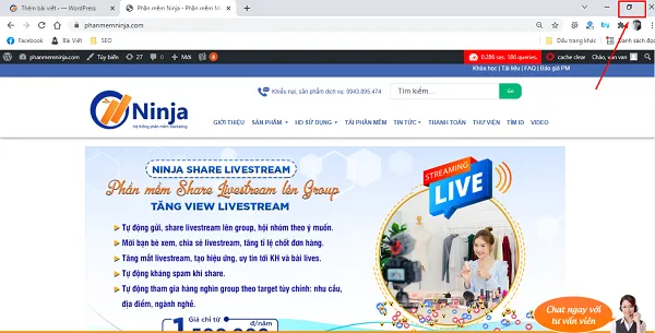 Chọn biểu tượng thu nhỏ màn hình trên máy tính để thực hiện chia đôi