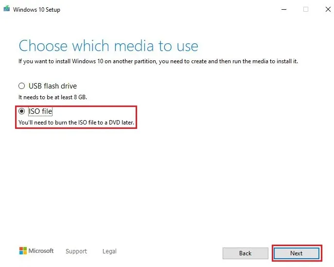 Chọn định dạng file ISO để cài win 10 từ ổ cứng