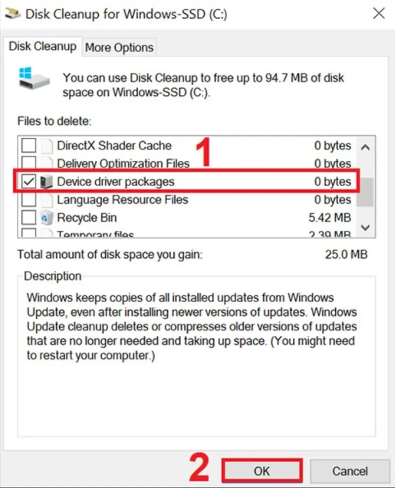 Chọn lọc các gói trình điều khiển cũ để xóa bỏ hoàn toàn