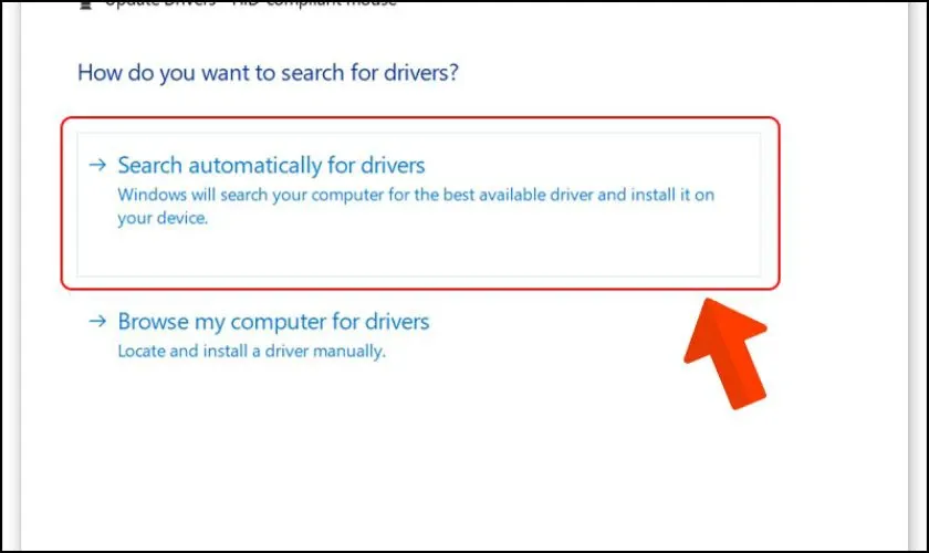 Chọn Search automatically for drivers