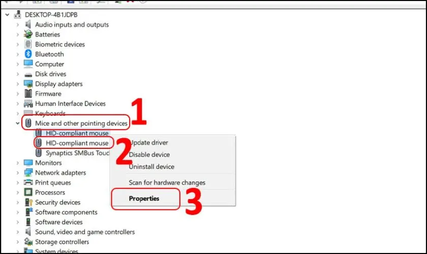 Chọn thiết bị cần cập nhật driver