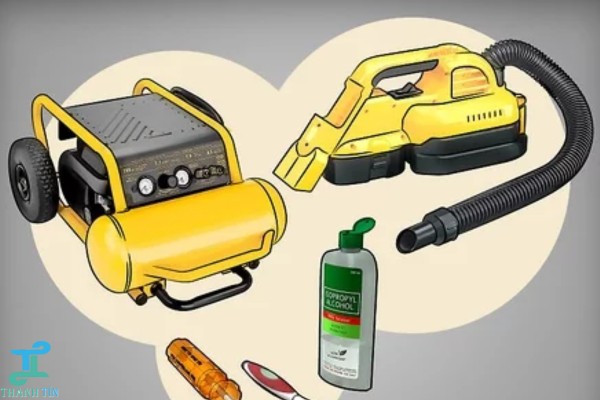 Chuẩn bị dụng cụ trước khi thực hiện cách vệ sinh cây máy tính