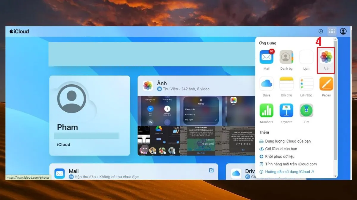 Truy cập thư viện ảnh trực tuyến trên trình duyệt