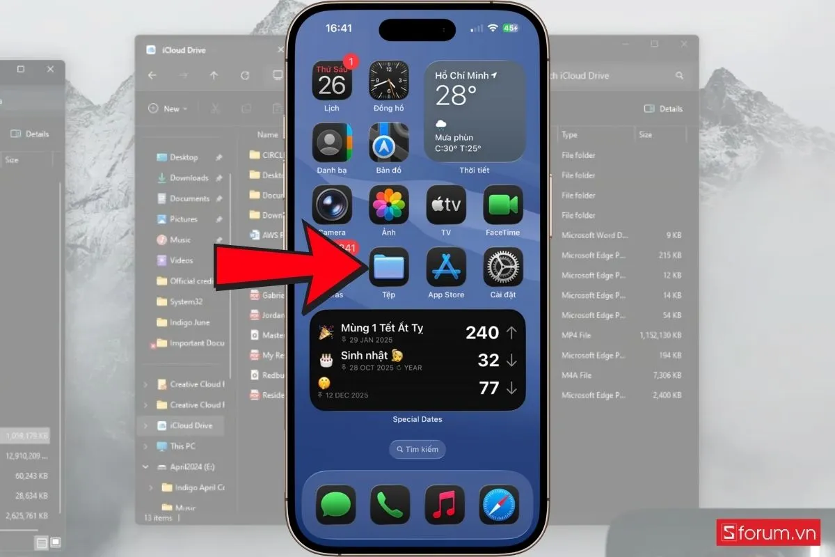 Truy cập file từ ứng dụng Tệp trên iPhone