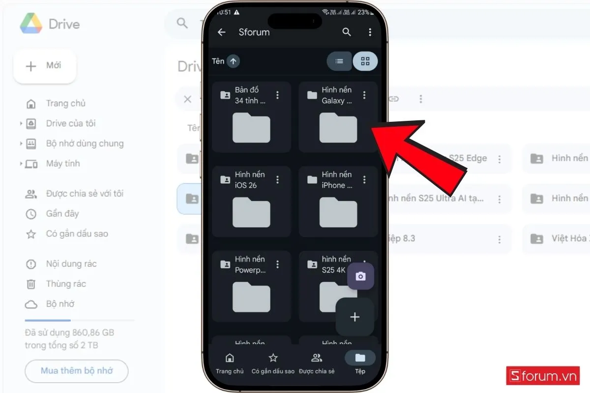 Tải file về iPhone từ Google Drive