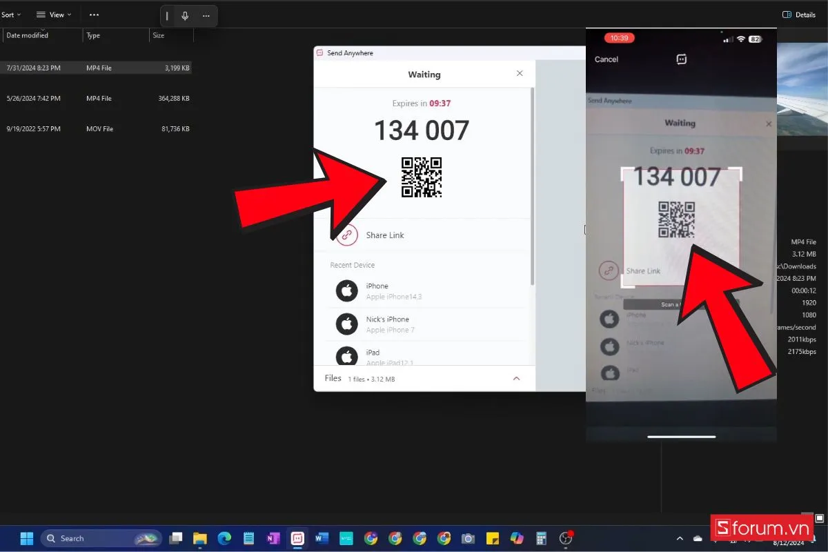 Chọn file và lấy mã trên máy tính